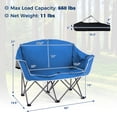 thumbnail image 2 of Costway Double Duo Camping Chair with Armrests Cup Holders Carry Bag Heavy Duty Lawn Chair Blue, 2 of 10