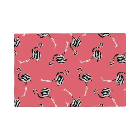 

Placemats Set of 4 flamingo zebra print pink Heat Resistant Non - Slip Place mats Waterproof table mat for Kitchen Dining-6片装