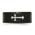 thumbnail image 6 of Auriga Fine Jewelry Stainless Steel Brushed Black IP-plated with Cross 9 mm Band for Women Size 9, 6 of 6