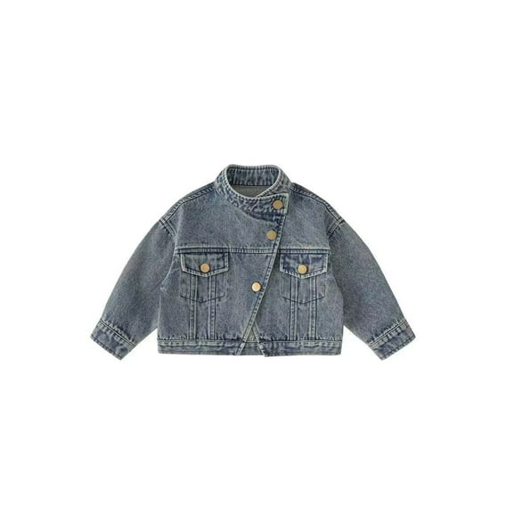 Toddler Baby Boy Girls Denim Jacket Kids Button Up Jean Jacket Fashion Denim Jacket