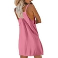 thumbnail image 4 of Einccm Dress & Pants Set, Women's V-Neck Sleeveless Button Pullover Dress with Pockets, Casual Lightweight Knit Midi for Summer, Travel, Home and Party, 4 of 7