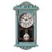 thumbnail image 3 of Clockswise QI004145.BL Vintage Grandfather Wood- Looking Plastic Pendulum Wall Clock for Living Room, Kitchen, or Dining Room, Blue with Gold Distressed Design, 3 of 15