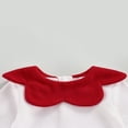 thumbnail image 4 of MesaSe 2Pcs Baby Girls Boys Fall Outfits Splicing Color Flower Collar Long-Sleeves Rompers Santa Hat White 6-9 Months, 4 of 7