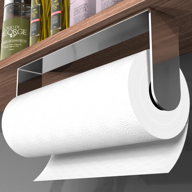 Soporte para toallas de papel ZUNTO, adhesivo, para debajo del armario de la cocina
