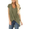 thumbnail image 3 of Mittory Womens Summer Tops Casual Twist Front Blouses Short Sleeve Tshirts Fitting Tunic, 3 of 8