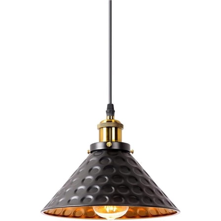 Seacoi Black Metal Pendant Lamp for Kitchen Island, Retro Industrial Style Pendant Light, Vintage Rustic Pendant Lighting, Farmhouse Pendant Light for Dining Room