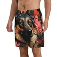 thumbnail image 2 of Logiee Colorful Flower German Shepherd Print Mens Swim Trunks Quick Dry Board Shorts,Breathable Hawaii Beach Shorts Swimwear Bathing Suits-3X-Large, 2 of 6