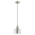 thumbnail image 3 of Livex Lighting  Art Glass 1-Light Brushed Nickel Mini Pendant - 6.75"Dia. x 9.5"-80"Adj. H, 3 of 5