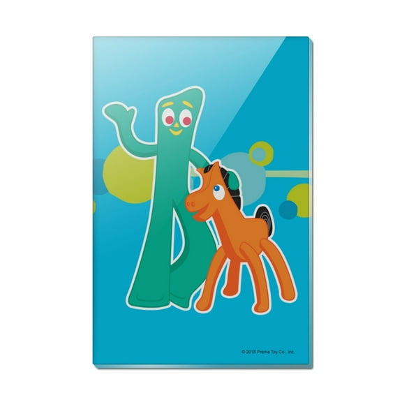 Gumby Pokey Bendy Buddies BFFs Rectangle Acrylic Fridge Refrigerator Magnet
