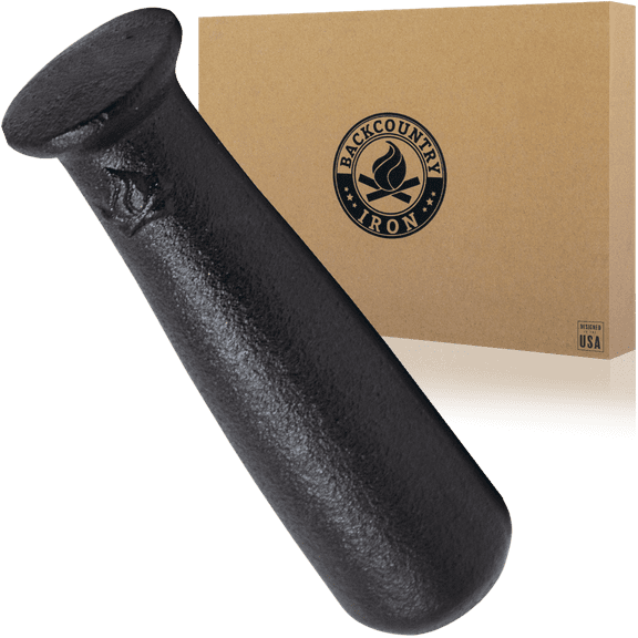 Backcountry Iron 6.25 Inch Heavy Cast Iron Pestle for Grinding and Pulverizing