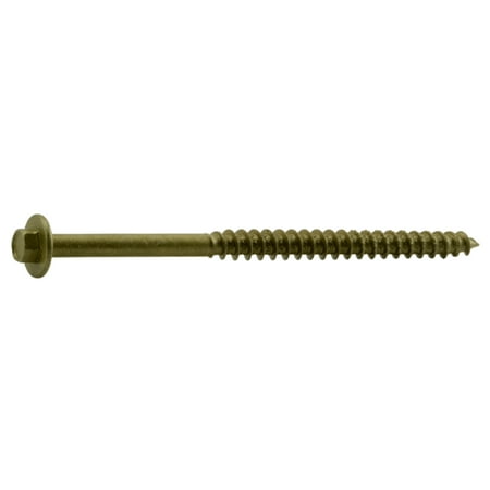 

3/8 x 5 Tan XL1500 Coated Steel Coarse Thread Hex Washer Head Saberdrive Ledger Board Screws