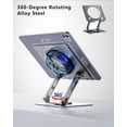 thumbnail image 3 of ACEDAYS Magnetic Cooler for iPad,Tablet Cooler for ipad/Surface pro/Samsung Tab,Universal Radiator with Temperature Display for Mobile Gaming,Tiktok Live Streaming(Including Tablet Stand Holder), 3 of 7
