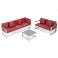 thumbnail image 4 of LeisureMod Chelsea White Sectional With Adjustable Headrest & Coffee Table With Cushions, 4 of 15