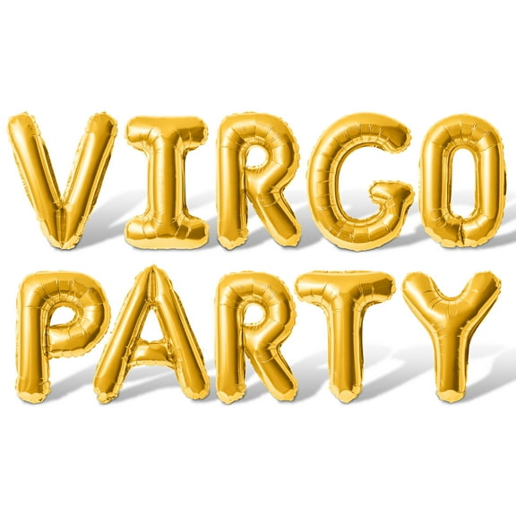 Letter Balloons - VIRGO PARTY 16" Inch Alphabet Letters Foil Mylar Balloon Virgo Birthday Party Banner (Gold)