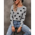 thumbnail image 4 of Sweaters for Women Star Pullover Sweater Tops Crew Neck Long Sleeve Casual Winter Sweaters Alsol Lamesa, 4 of 6