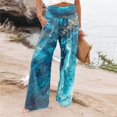 thumbnail image 1 of WILLBEST Pantalones Casuales para Mujer, Pierna Ancha, Cintura Alta, Estampados de Cintura Elástica a La Moda con Bolsillos para Un Estilo Diario. Extra Grande, 1 of 3