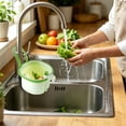 thumbnail image 5 of Adjustable Hanging Sink Colander Basket, Plastic Vegetable Washing Strainer with Handle, Over-the-Sink Drain Basket for Fruits, Veggies & Food Prep, 5 of 8