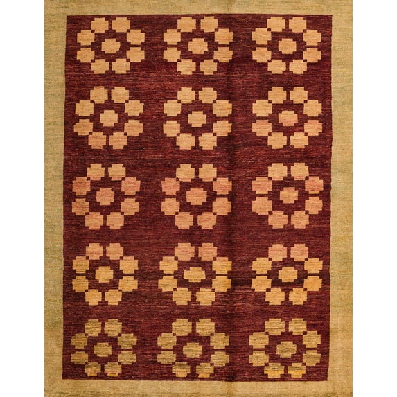 Ahgly Company Machine Washable Indoor Rectangle Abstract Orange Area Rugs, 2' x 5'