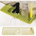 thumbnail image 1 of Sink Splash Guard with Toothbrush Holder, Silicone Sink Draining Mat Behind Faucet, Suitable for Kitchen Bathroom Protection, 1 of 5
