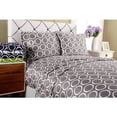 thumbnail image 2 of Superiors Alma Geometric Cotton-Blend Deep Pocket Sheet Set, Green, 2 of 3