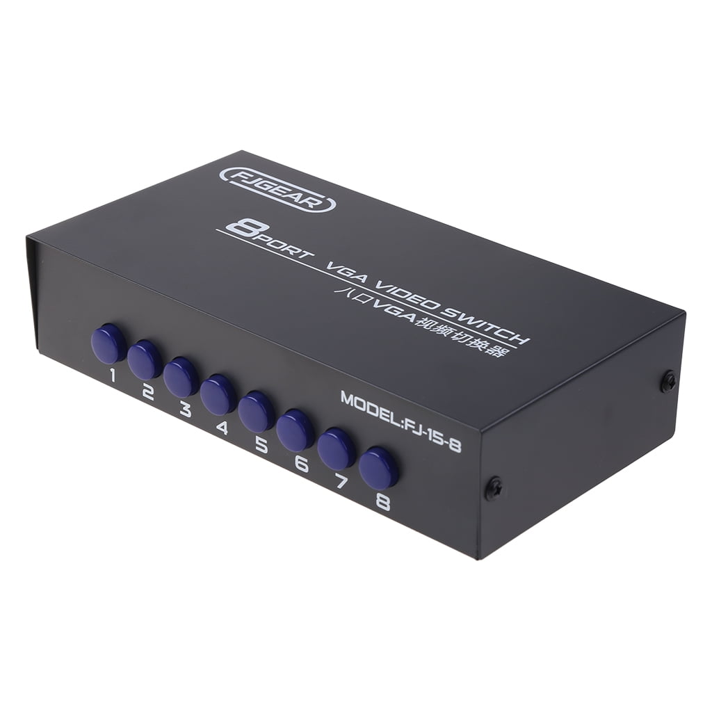 8 Port VGA Video Switcher Box 1920*1440 250MHz 8 in 1 out Support