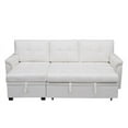 thumbnail image 5 of 78 in. W Convertible Sleeper Sectional Sofa, L Shaped Couch for Small Space Living Room, Storage Chaise, L Shaped Pull Out Sofa - White,Velvet, 5 of 13