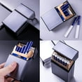 thumbnail image 3 of 3 Pack Cigarette Case Aluminum Brushed Cigarette Hard Box Holder for Men and Women, Metal 85mm Size Cigarette Protective Cover with Solid Magnetic Switch Flip Top Closure, 18-20 Capacity, 3 of 9