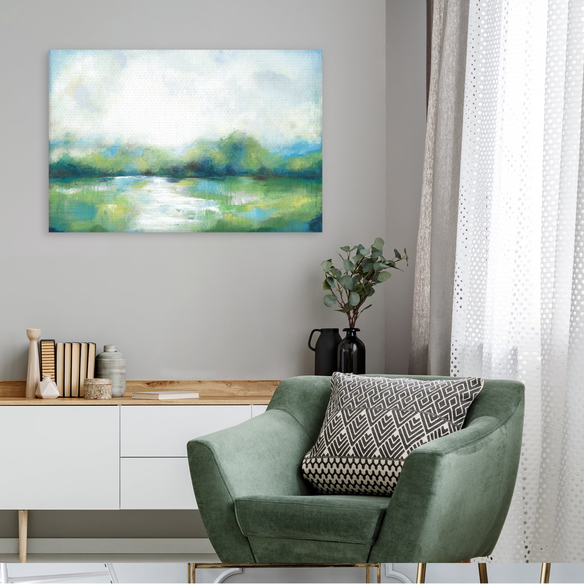 Fresh Green Landscape II by Willowbrook Fine Art Canvas Art Print