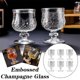 thumbnail image 5 of SHAPERME - Juego de 6 copas talladas para el hogar, copas creativas para vino blanco, doradas, de base alta, talladas, para una o dos copas pequeñas, 50 ml, 5 of 8