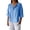 Blue, variant on Staron Women's Casual V-Neck Three Quarter Sleeve Loose Blouse Solid Color Fashion Top with Decorative Buttons, Beige XL