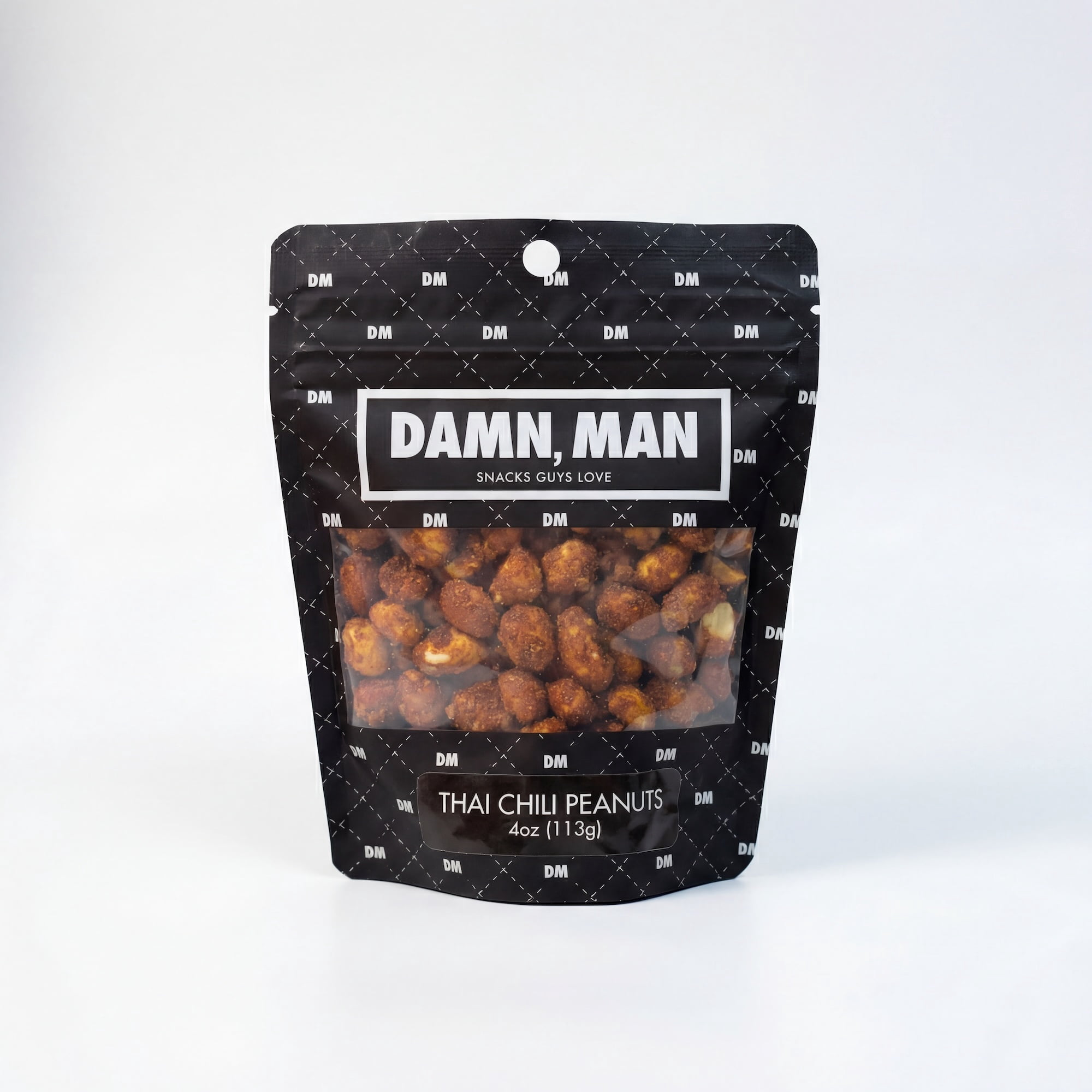 Damn, Man Thai Chili Peanuts Snack Pack Gift Box - 4 Bags Gourmet Nuts - 4 oz. Each - 1 lb Total