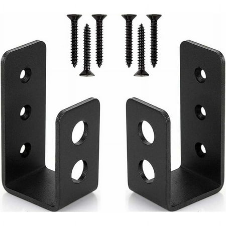 

2 Pack Heavy Duty Steel Door Bracket for 2x4 Door U-Shaped Security Bar