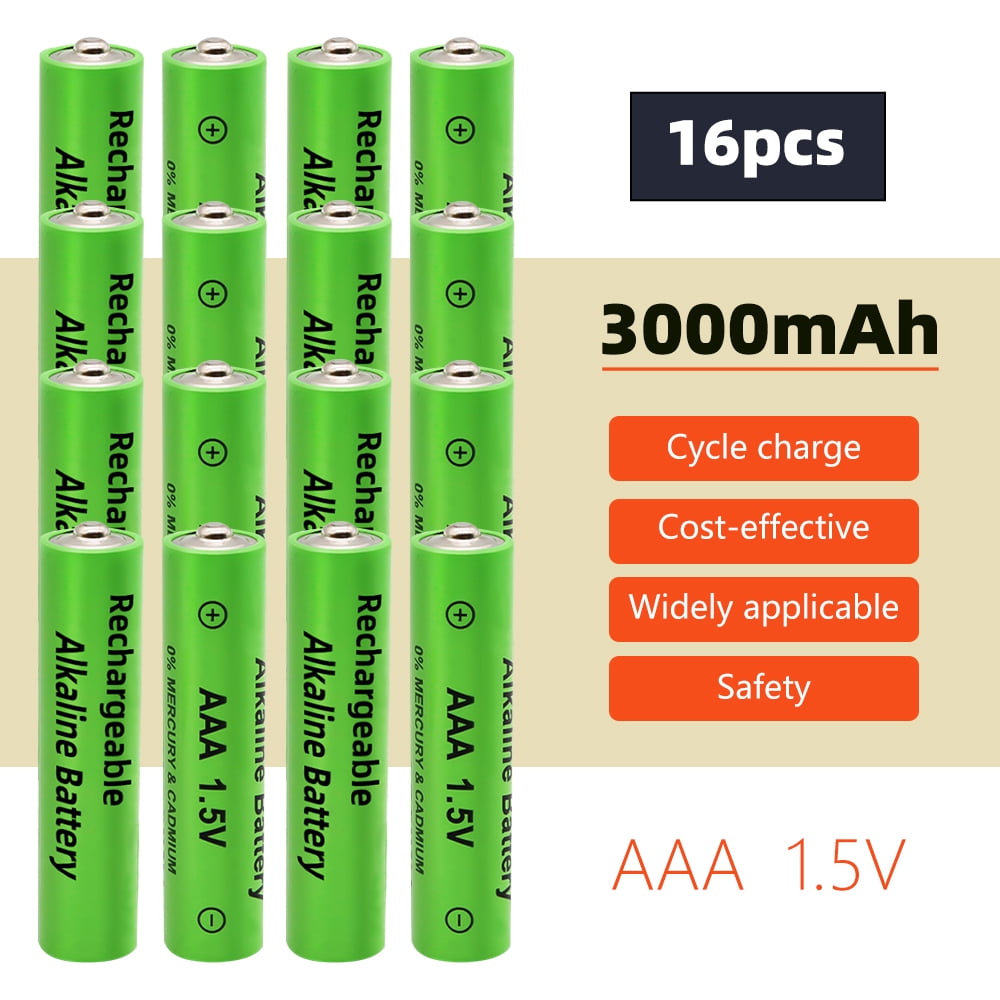 DFITO 32-Count AA & AAA High-Performance Alkaline Batteries Value Pack, 16 AA and 16 AAA Batteries for Storage