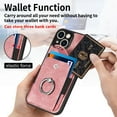 thumbnail image 2 of SaniMore Compatible with iPhone 13 Case, Wallet Stand Elastic Credit Card Slot Magnetic Car Mount Ring Holder Premium PU Leather Protection Cover for iPhone 13 6.1-inch, Pink, 2 of 9