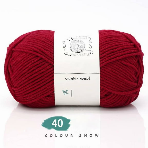 Hand Woven Cotton Yarn 100G - Soft Crochet Yarn for Hand Knitting,2-Ply Red,for Warm Sweater,Sofa Cushion,Scarf Diy,High Quality and Flexible