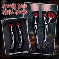 thumbnail image 3 of Wutalume Women's Halloween Over Knee Socks - Black Gothic Skull Pattern Knee-High Stockings for Cosplay Costume Party, Perfect for Halloween Night and Themed Dress-Up,d, 3 of 7