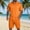 Orange, variant on EliteGoogv Men Two Piece Set Mesh Short Sleeve Shirt And Shorts Casual Outfit For Men Summer Beach Matching Set Orange 2XL