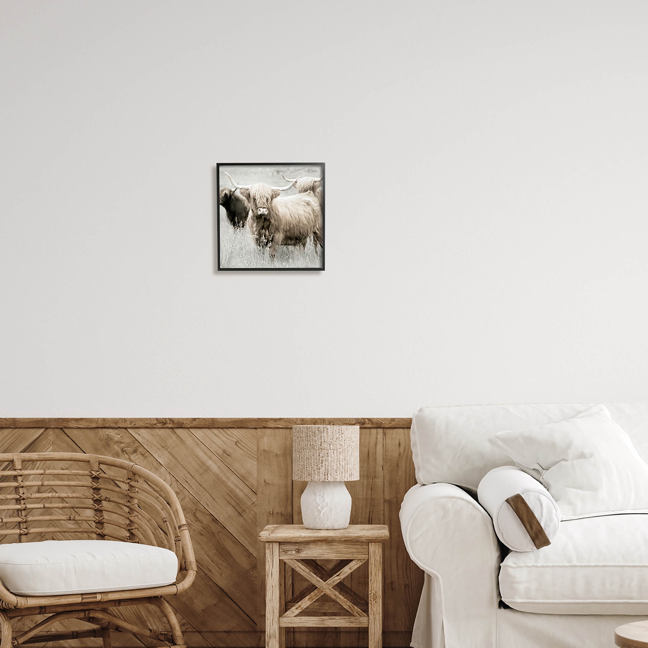 Stupell Industries Highland Cattle Country Meadow Photograph Black Framed Art Print Wall Art, Design by Danita Delimont