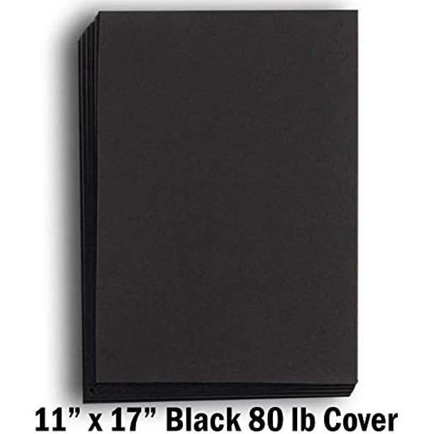 11x17 Black Cardstock Paper 80 lb Cover Card Stock 25 Pack Walmart