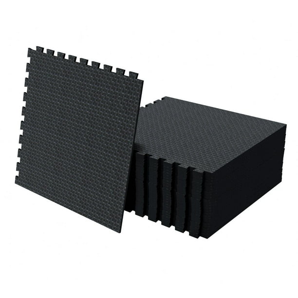 Set 12 Piezas De Piso Fuxion Sports De Neopreno De Alta Resistencia Negro