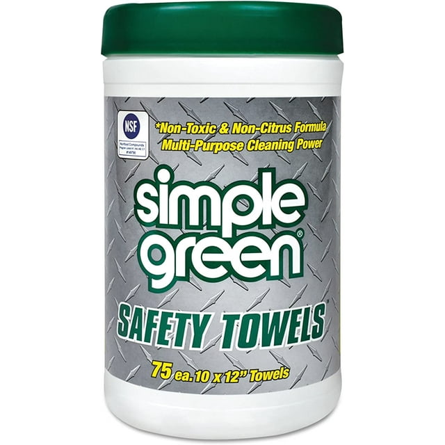 Simple Green 13351 Boîte de Serviettes de Sécurité Industrielle en Polypropélyne Sans Charpie, 75 Lingettes
