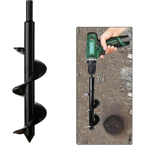 Garden Auger, Hex Handle Stainless Steel, Deep Plough Digging, Flower Growing Shrub Tool(diameter: 8cm Length: 30cm)