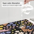 thumbnail image 3 of Dish Drying Mat, cartoon dogs and flowers Highly Absorbent Drying Matt Kitchen Counter, Dish Mat Drying Pad Dishes Drainer Mats for Kitchen Counter or Sink, 16 x 18 inch, 3 of 6