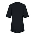 thumbnail image 5 of Jzuxvd Cotton Linen Dresses for Women 2024 3/4 Sleeve Casual Midi Dress Flowy Gauze Shift Dress Vacation Beach Dress Spring Summer Black 3XL, 5 of 7