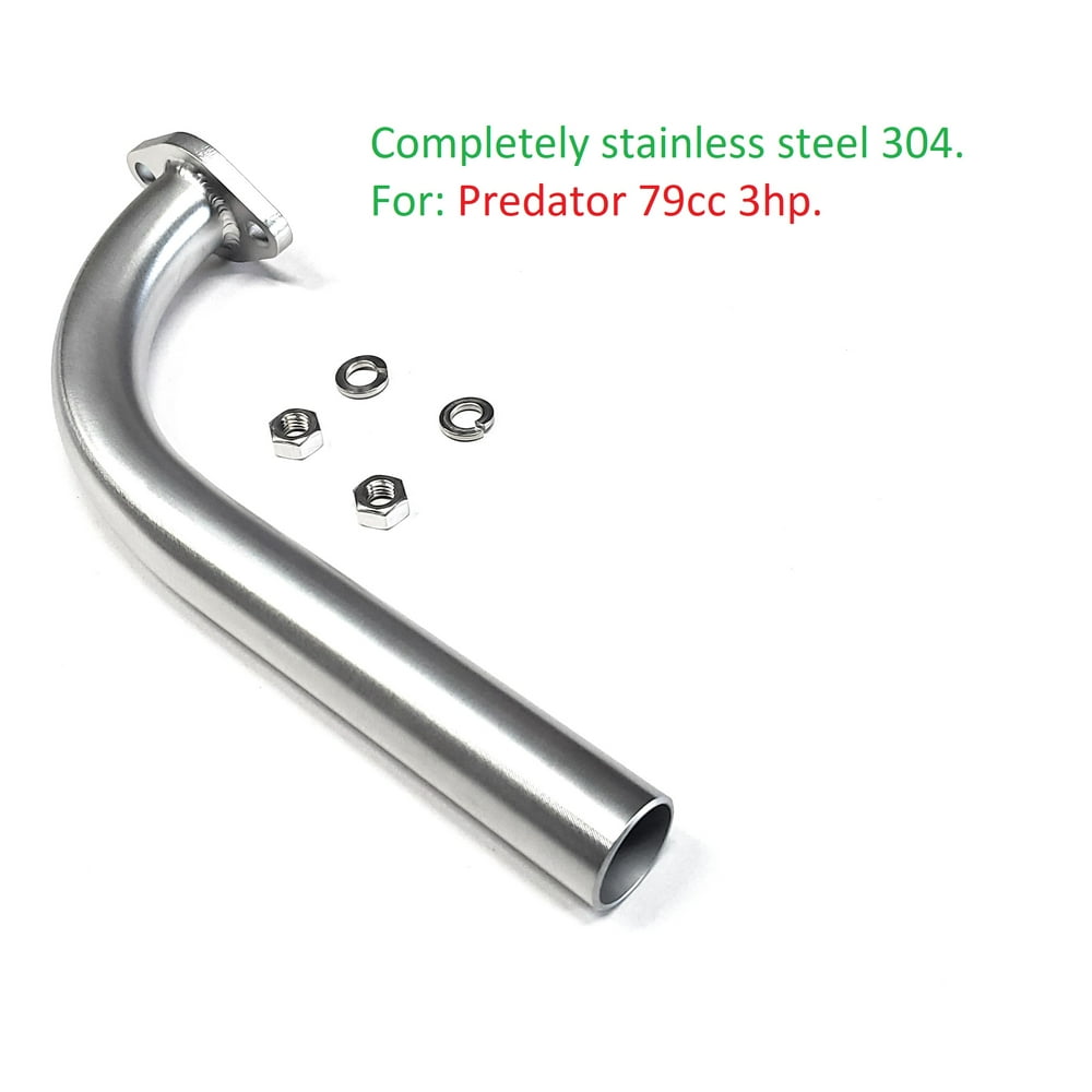 Exhaust Pipe For: Predator 79cc 3HP (Stainless Steel 304) Go Kart