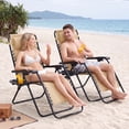 thumbnail image 2 of EDX Zero Gravity Chair Outdoor Lounge Chair，Suitable for Beach Terrace Pool Patio, Khaki 2-Pack, 2 of 8