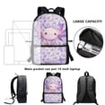 thumbnail image 6 of Yuyamidu Axolotl Backpack for Girls 8-12 Purple Daisy Kids Backpacks Elementary School Bookbag 5th Grade Children Book Bag with Adjustable Padds Straps, 6 of 6