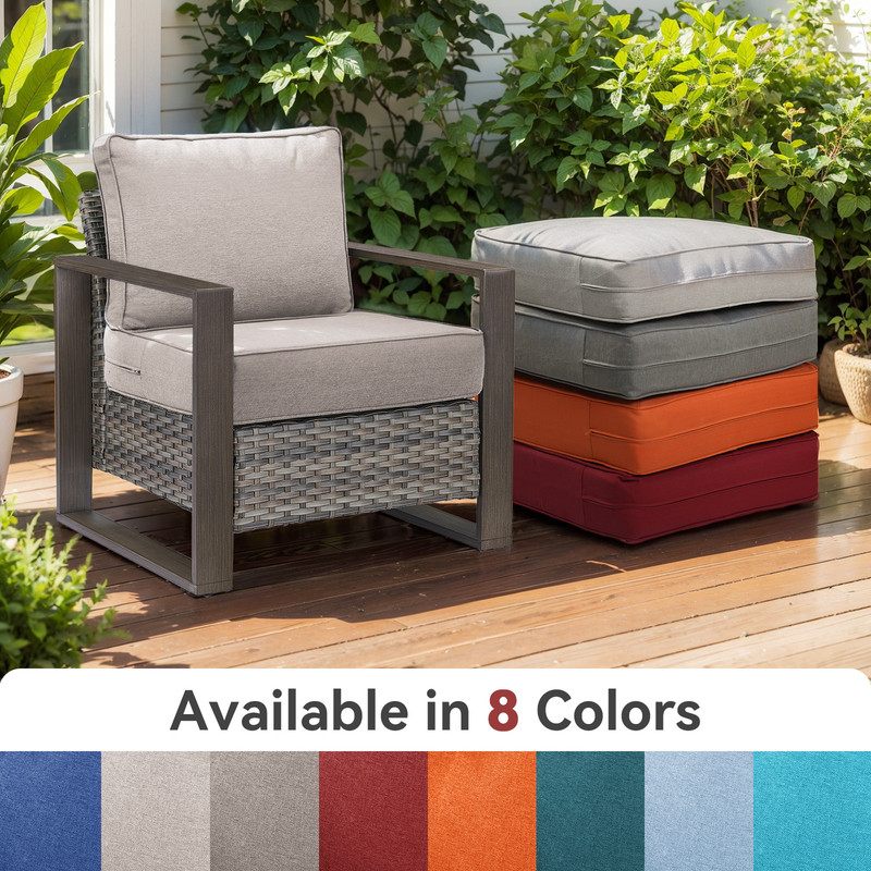 Gymojoy 24 in. x 24 in. x 6 in.Deep Seat Cushion Set, Olefin 8-Piece Deep Seating Outdoor Replacement Lounge Chair loveseat Sofa Cushion in Turquoise
