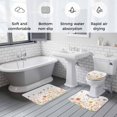 thumbnail image 6 of Watercolor Flower Bathroom Rugs Set Retro Butterfly Non Slip Absorbent Soft Bath Mats 3 Piece Set with Bathroom Rug, U-Shaped Floor Mat, Toilet Seat Cover Large Size, 6 of 9