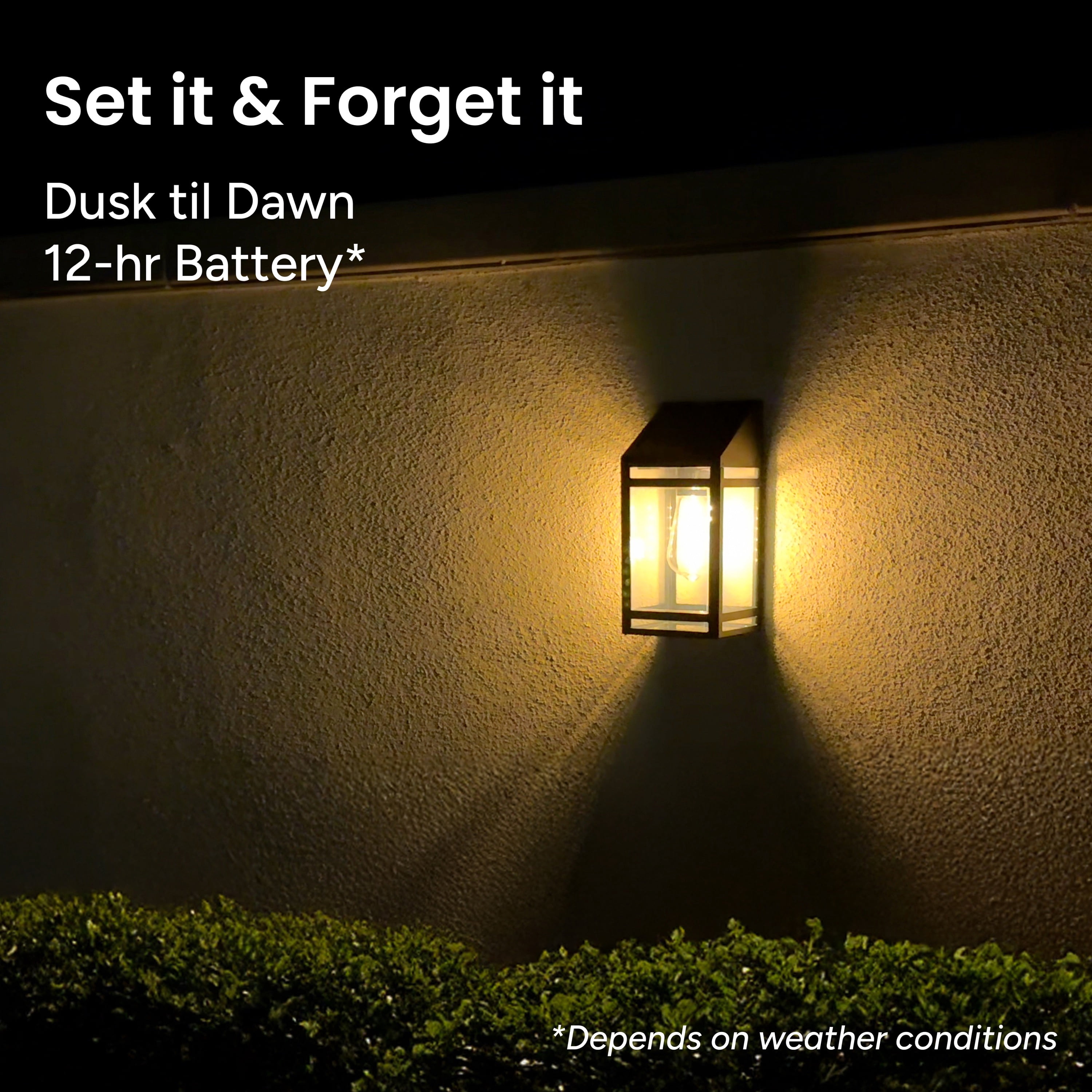 Techko Solar LED Wall Lantern - Amber or White Light